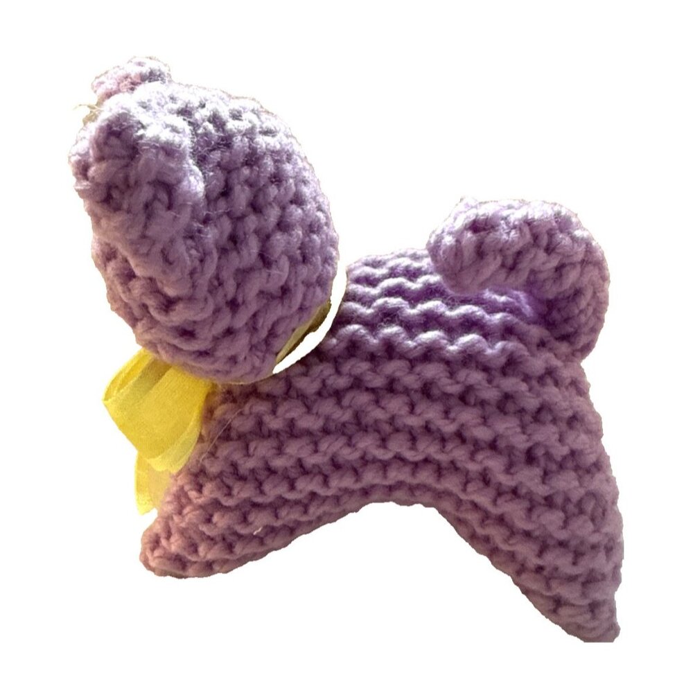 Handmade Purple Pink Crochet Cat Stuffy Plush Squishy Amigurumi Soft 5.5” - Picture 5 of 7